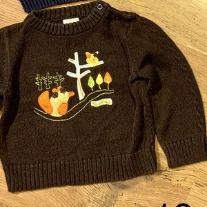 Fall Bird and Tree Knit Toddler Sweater